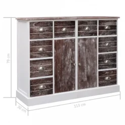 Credenza Con 10 Cassetti Marrone 113x30x79 Cm In Legno -Garden Home credenza con 10 cassetti marrone 113x30x79 cm in legno 7