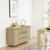 Credenza Con 3 Cassetti Rovere Sonoma 120x41x75cm In Truciolato -Garden Home credenza con 3 cassetti rovere sonoma 120x41x75cm in truciolato