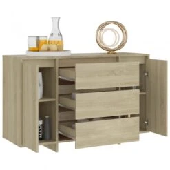 Credenza Con 3 Cassetti Rovere Sonoma 120x41x75cm In Truciolato -Garden Home credenza con 3 cassetti rovere sonoma 120x41x75cm in truciolato 2