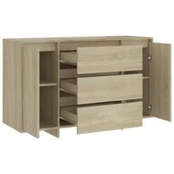 Credenza Con 3 Cassetti Rovere Sonoma 120x41x75cm In Truciolato -Garden Home credenza con 3 cassetti rovere sonoma 120x41x75cm in truciolato 6