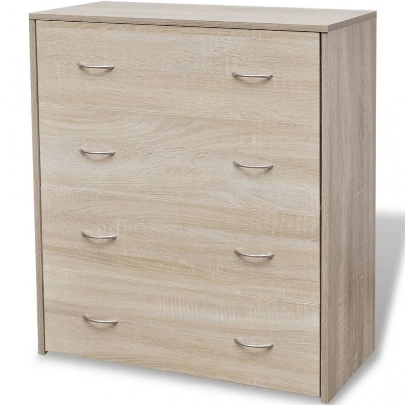 Credenza Con 4 Cassetti 60x30,5x71 Cm Colore Rovere 3 Credenza Con 4 Cassetti 60x30,5x71 Cm Colore Rovere - immagine 3