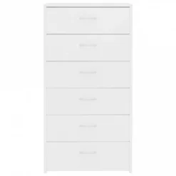 Credenza Con 6 Cassetti Bianca 50x34x96 Cm In Legno Multistrato -Garden Home credenza con 6 cassetti bianca 50x34x96 cm in legno multistrato 3