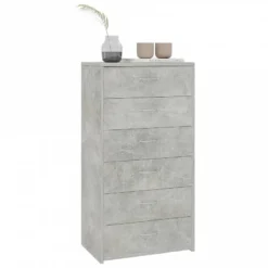 Credenza Con 6 Cassetti Grigio Cemento 50x34x96cm In Truciolato 8 Credenza Con 6 Cassetti Grigio Cemento 50x34x96cm In Truciolato -Garden Home credenza con 6 cassetti grigio cemento 50x34x96cm in truciolato 2