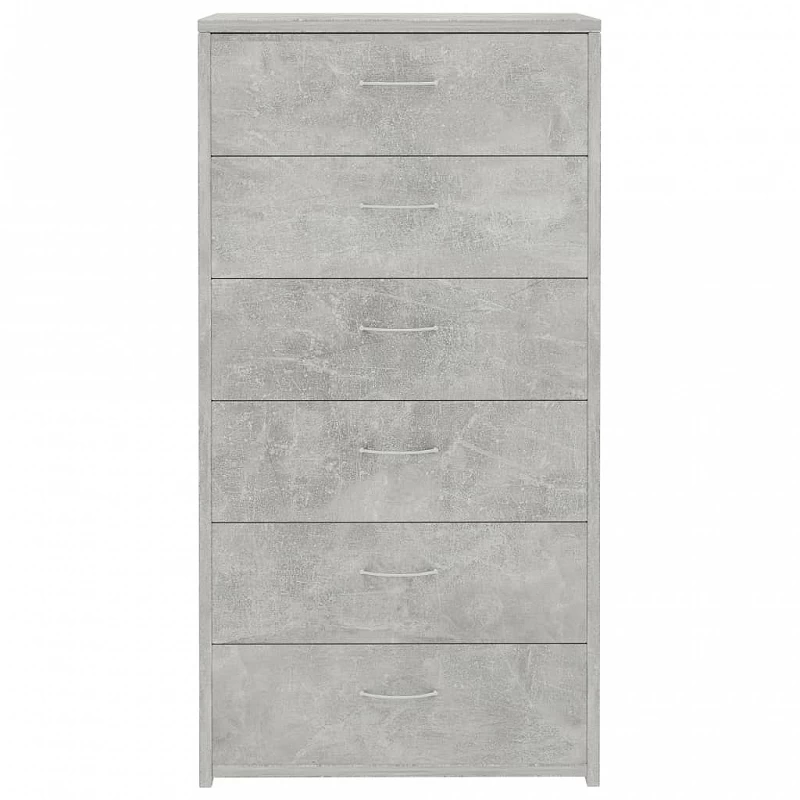 Credenza Con 6 Cassetti Grigio Cemento 50x34x96cm In Truciolato 4 Credenza Con 6 Cassetti Grigio Cemento 50x34x96cm In Truciolato - immagine 4