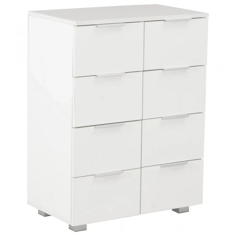 Credenza Con Finitura Lucida Bianca 60x35x80 Cm In Truciolato 2 Credenza Con Finitura Lucida Bianca 60x35x80 Cm In Truciolato - immagine 2