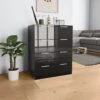 Credenza Con Finitura Lucida Nera 60x35x80 Cm In Truciolato -Garden Home credenza con finitura lucida nera 60x35x80 cm in truciolato