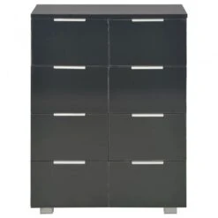 Credenza Con Finitura Lucida Nera 60x35x80 Cm In Truciolato -Garden Home credenza con finitura lucida nera 60x35x80 cm in truciolato 2