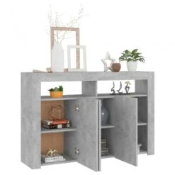 Credenza Con Luci LED Grigio Cemento 115,5x30x75 Cm -Garden Home credenza con luci led grigio cemento 1155x30x75 cm 3