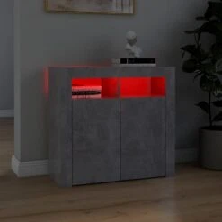 Credenza Con Luci LED Grigio Cemento 80x35x75 Cm 12 Credenza Con Luci LED Grigio Cemento 80x35x75 Cm -Garden Home credenza con luci led grigio cemento 80x35x75 cm 2