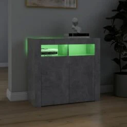 Credenza Con Luci LED Grigio Cemento 80x35x75 Cm 13 Credenza Con Luci LED Grigio Cemento 80x35x75 Cm -Garden Home credenza con luci led grigio cemento 80x35x75 cm 3