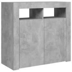 Credenza Con Luci LED Grigio Cemento 80x35x75 Cm 16 Credenza Con Luci LED Grigio Cemento 80x35x75 Cm -Garden Home credenza con luci led grigio cemento 80x35x75 cm 6