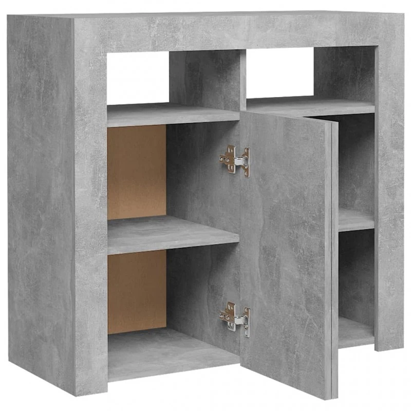 Credenza Con Luci LED Grigio Cemento 80x35x75 Cm 8 Credenza Con Luci LED Grigio Cemento 80x35x75 Cm - immagine 8