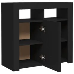 Credenza Con Luci LED Nera 80x35x75 Cm -Garden Home credenza con luci led nera 80x35x75 cm 7