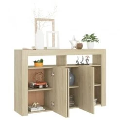 Credenza Con Luci LED Rovere Sonoma 115,5x30x75 Cm -Garden Home credenza con luci led rovere sonoma 1155x30x75 cm 3