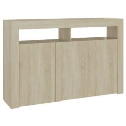 Credenza Con Luci LED Rovere Sonoma 115,5x30x75 Cm -Garden Home credenza con luci led rovere sonoma 1155x30x75 cm 7