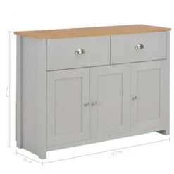 Credenza Grigia 112x35x81 Cm -Garden Home credenza grigia 112x35x81 cm 7