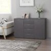 Credenza Grigia 120x35,5x75 Cm In Truciolato -Garden Home credenza grigia 120x355x75 cm in truciolato