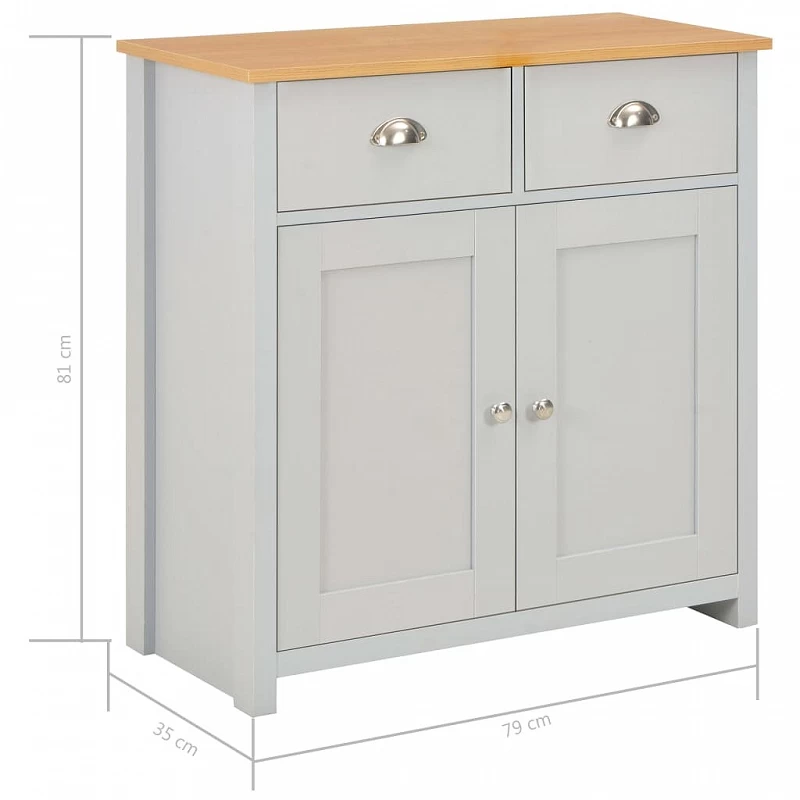 Credenza Grigia 79x35x81 Cm 7 Credenza Grigia 79x35x81 Cm - immagine 7