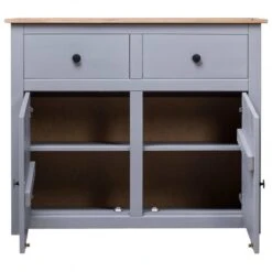 Credenza Grigia 93x40x80 Cm In Legno Massello Di Pino Panama 16 Credenza Grigia 93x40x80 Cm In Legno Massello Di Pino Panama -Garden Home credenza grigia 93x40x80 cm in legno massello di pino panama 6