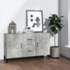 Credenza Grigio Cemento 100x36x60 Cm In Legno Multistrato