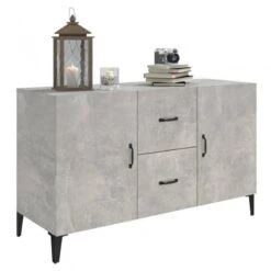 Credenza Grigio Cemento 100x36x60 Cm In Legno Multistrato -Garden Home credenza grigio cemento 100x36x60 cm in legno multistrato 3