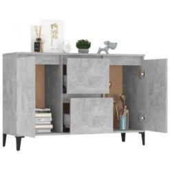 Credenza Grigio Cemento 104x35x70 Cm In Truciolato -Garden Home credenza grigio cemento 104x35x70 cm in truciolato 2