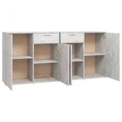 Credenza Grigio Cemento 160x36x75 Cm In Truciolato -Garden Home credenza grigio cemento 160x36x75 cm in truciolato 7