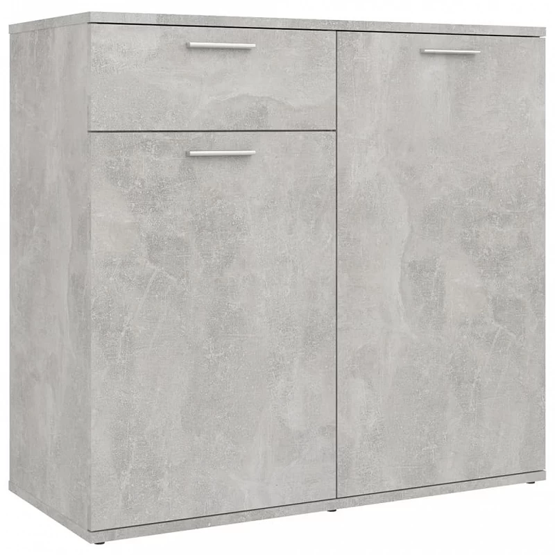 Credenza Grigio Cemento 80x36x75 Cm In Truciolato 2 Credenza Grigio Cemento 80x36x75 Cm In Truciolato - immagine 2