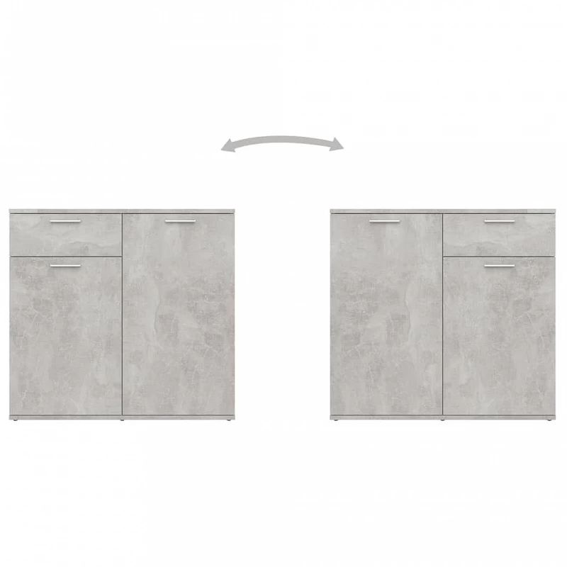 Credenza Grigio Cemento 80x36x75 Cm In Truciolato 5 Credenza Grigio Cemento 80x36x75 Cm In Truciolato - immagine 5