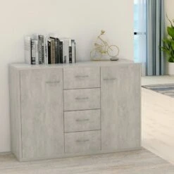 Credenza Grigio Cemento 88x30x65 Cm In Truciolato