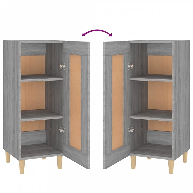 Credenza Grigio Sonoma 34,5x34x90 Cm In Legno Multistrato 8 Credenza Grigio Sonoma 34,5x34x90 Cm In Legno Multistrato - immagine 8