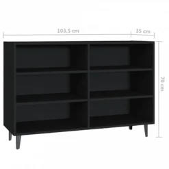 Credenza Nera 103,5x35x70 Cm In Truciolato -Garden Home credenza nera 1035x35x70 cm in truciolato 4