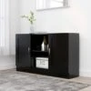 Credenza Nera 120x30,5x70 Cm In Truciolato -Garden Home credenza nera 120x305x70 cm in truciolato