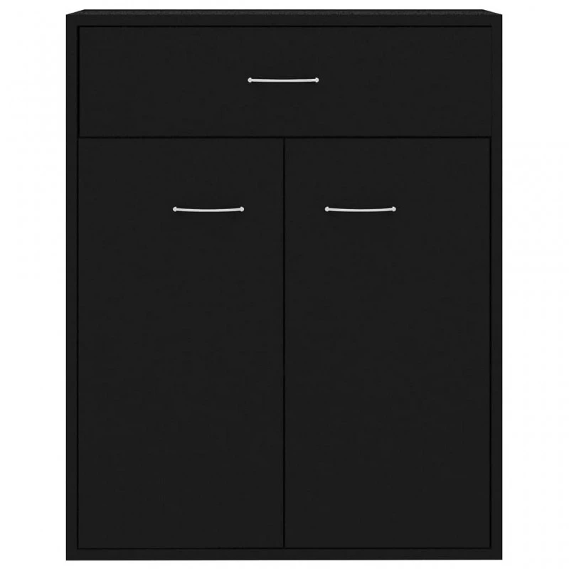 Credenza Nera 60x30x75 Cm In Truciolato 7 Credenza Nera 60x30x75 Cm In Truciolato - immagine 7