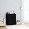 Credenza Nera 60x35x76 Cm In Legno Multistrato -Garden Home credenza nera 60x35x76 cm in legno multistrato