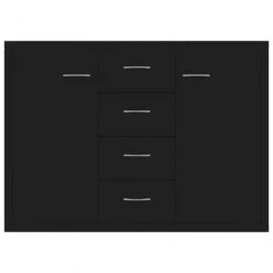 Credenza Nera 88x30x65 Cm In Truciolato -Garden Home credenza nera 88x30x65 cm in truciolato 3