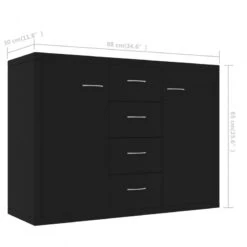 Credenza Nera 88x30x65 Cm In Truciolato -Garden Home credenza nera 88x30x65 cm in truciolato 5