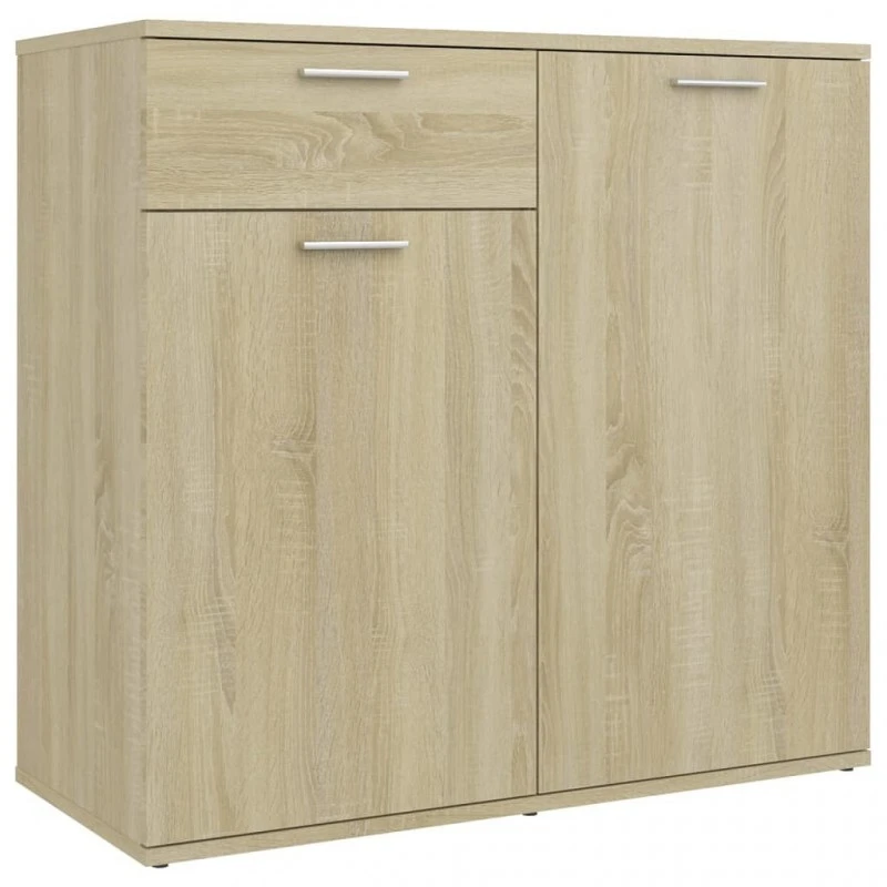 Credenza Rovere Sonoma 80x36x75 Cm In Truciolato 2 Credenza Rovere Sonoma 80x36x75 Cm In Truciolato - immagine 2