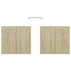 Credenza Rovere Sonoma 80x36x75 Cm In Truciolato 13 Credenza Rovere Sonoma 80x36x75 Cm In Truciolato -Garden Home credenza rovere sonoma 80x36x75 cm in truciolato 4