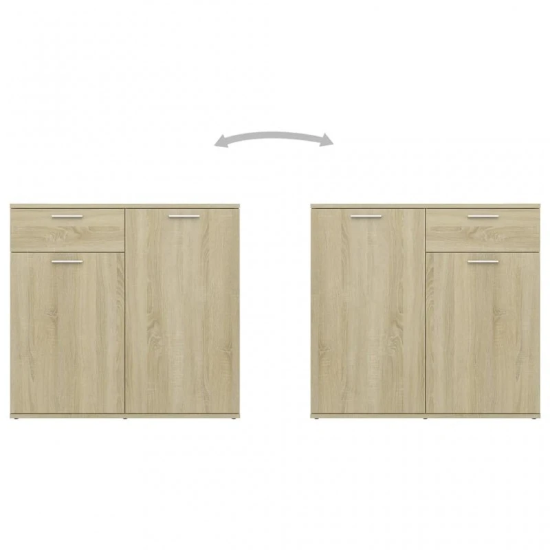 Credenza Rovere Sonoma 80x36x75 Cm In Truciolato 5 Credenza Rovere Sonoma 80x36x75 Cm In Truciolato - immagine 5