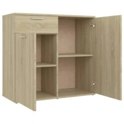 Credenza Rovere Sonoma 80x36x75 Cm In Truciolato 16 Credenza Rovere Sonoma 80x36x75 Cm In Truciolato -Garden Home credenza rovere sonoma 80x36x75 cm in truciolato 7