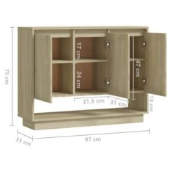 Credenza Rovere Sonoma 97x31x75 Cm In Truciolato 15 Credenza Rovere Sonoma 97x31x75 Cm In Truciolato -Garden Home credenza rovere sonoma 97x31x75 cm in truciolato 7