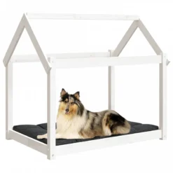 Cuccia Per Cani Bianca 101x70x90 Cm In Legno Massello Di Pino -Garden Home cuccia per cani bianca 101x70x90 cm in legno massello di pino 3