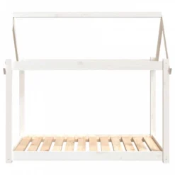 Cuccia Per Cani Bianca 111x80x100 Cm In Legno Massello Di Pino -Garden Home cuccia per cani bianca 111x80x100 cm in legno massello di pino 4