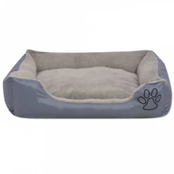 Cuccia Per Cani Con Cuscino Imbottito Taglia XL Grigio -Garden Home cuccia per cani con cuscino imbottito taglia xl grigio 2