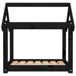 Cuccia Per Cani Nera 71x55x70 Cm In Legno Massello Di Pino -Garden Home cuccia per cani nera 71x55x70 cm in legno massello di pino 4