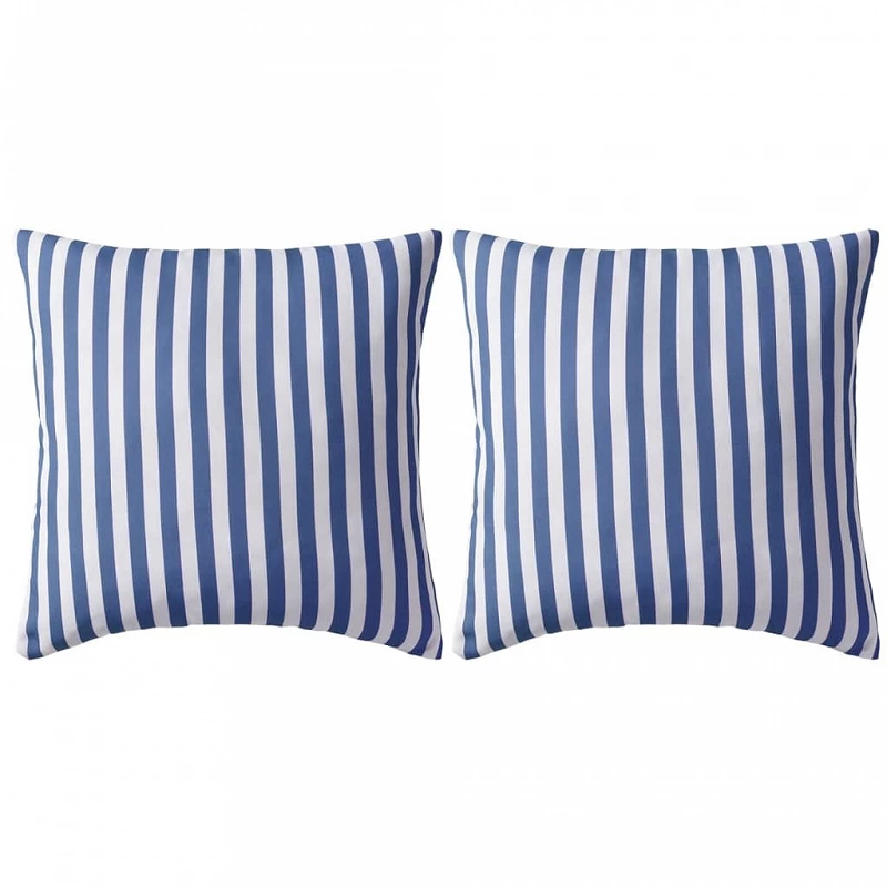 Cuscini Da Esterno 2 Pz Stampa A Righe 45x45 Cm Blu 1 Cuscini Da Esterno 2 Pz Stampa A Righe 45x45 Cm Blu