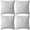 Cuscini Da Esterno 4 Pz Stampa A Righe 45x45 Cm Grigi -Garden Home cuscini da esterno 4 pz stampa a righe 45x45 cm grigi