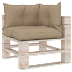 Cuscini Per Divani Su Pallet 3 Pz Beige In Tessuto