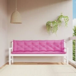 Cuscini Per Panca Da Giardino 2 Pz Rosa 200x50x7 Cm In Tessuto